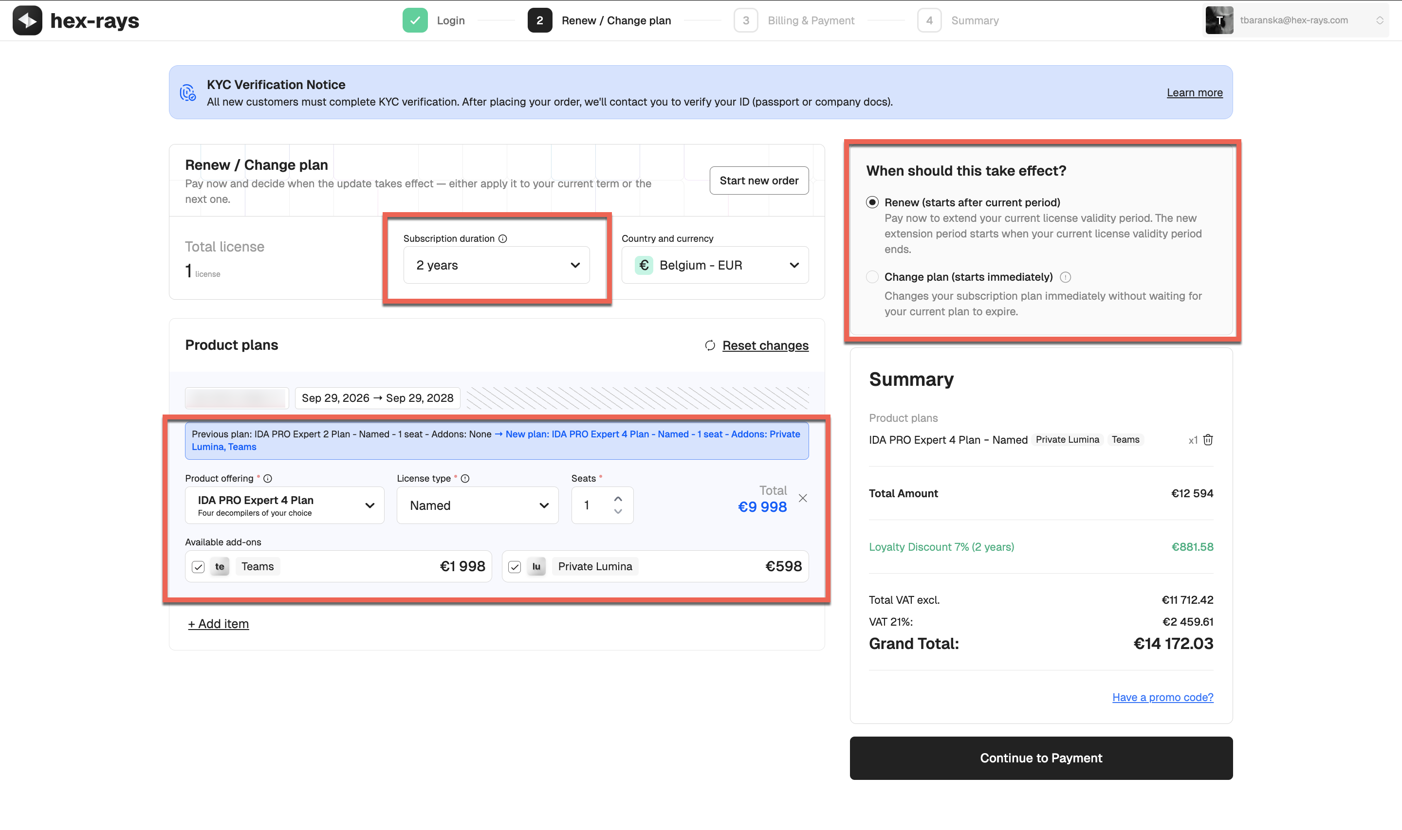 Review plan options