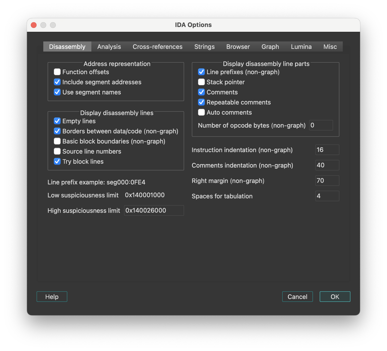 Disassembly options