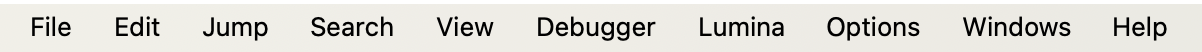 Main Menu Bar
