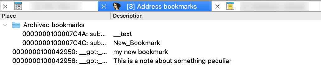 Bookmarks view