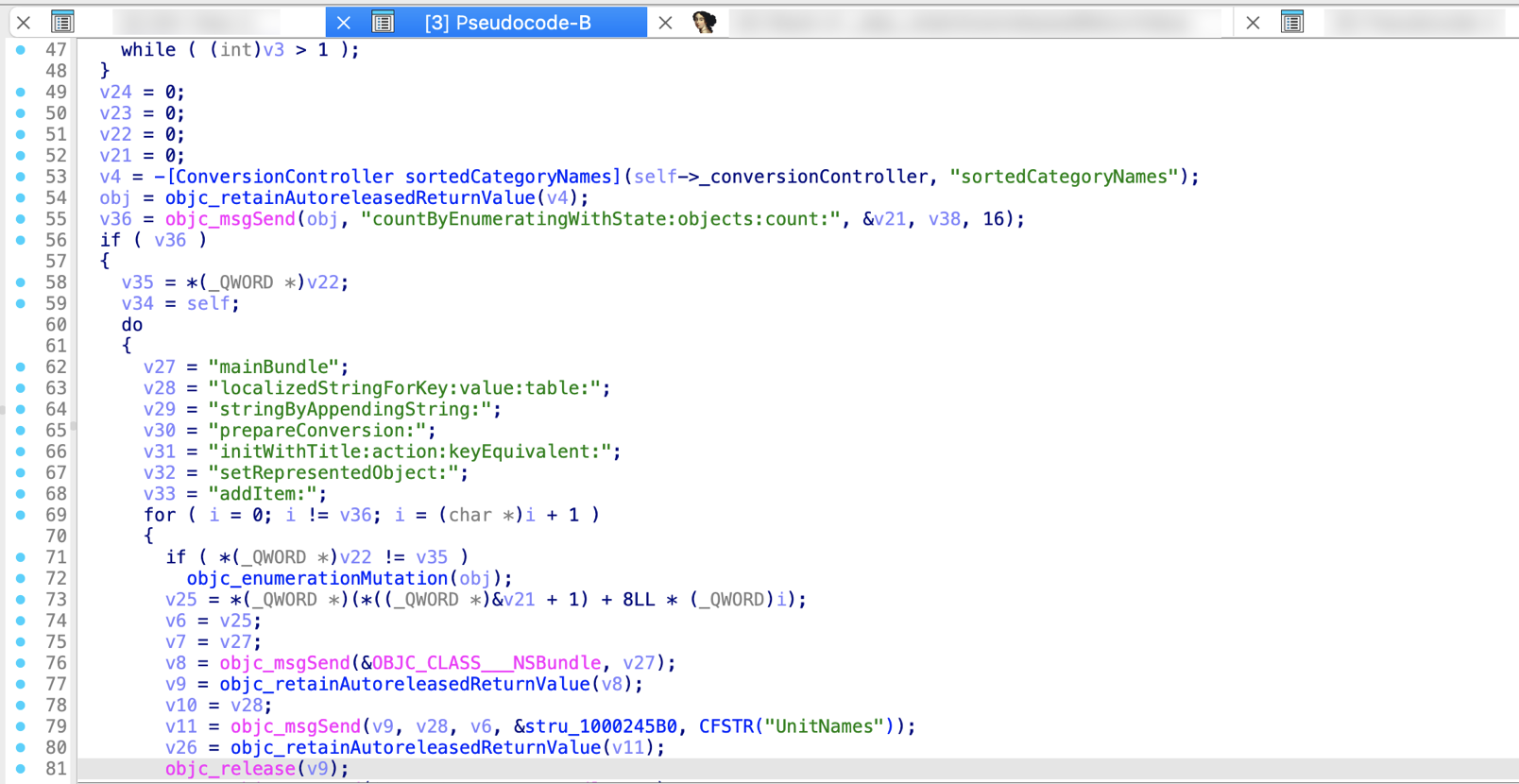 Pseudocode view